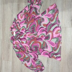 Adrienne Multicolor Swirl Blouse 1x